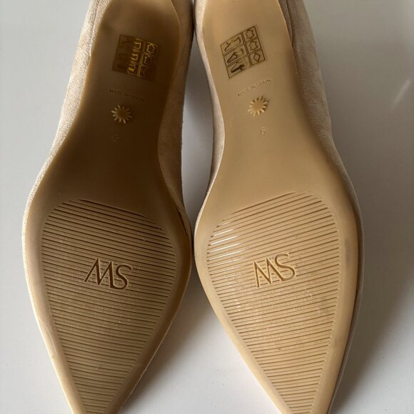 Stuart Weitzman Size 6 Tan Suede Heel Pointed Toe Rubber Sole 75mm Heel 3 Inch - Picture 6 of 6